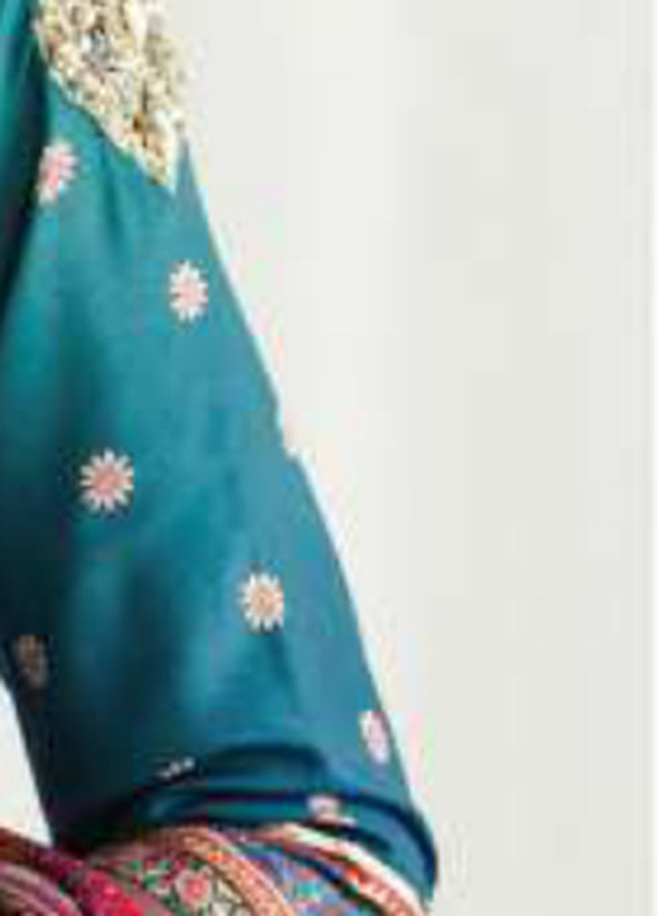 Aira by Gulaal Unstitched Printed Silk 3 Piece Suit GL26USA Azure GS-15 - Festive Collection