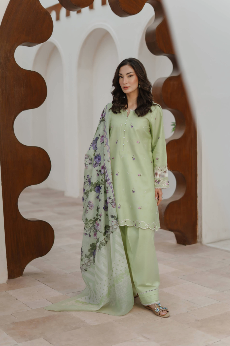 Manara by Maria Embroidered Chiffon 3 Piece Suit GARDENIA - Festive Collection