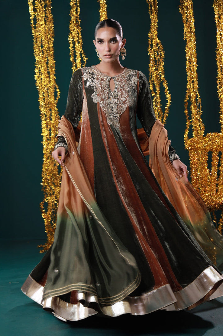 Makhmal From Nizka By Nida Rehan RTW Hand work Velvet 2 Piece Suit Zarnish - Festive Collection