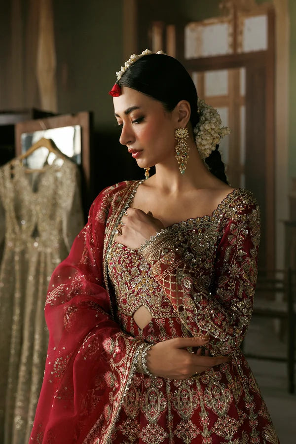 Shehnai by Afrozeh Unstitched Hand work Tissue Zari 3 Piece Suit AF26USW Virsa AFR-0160 - Wedding Collection
