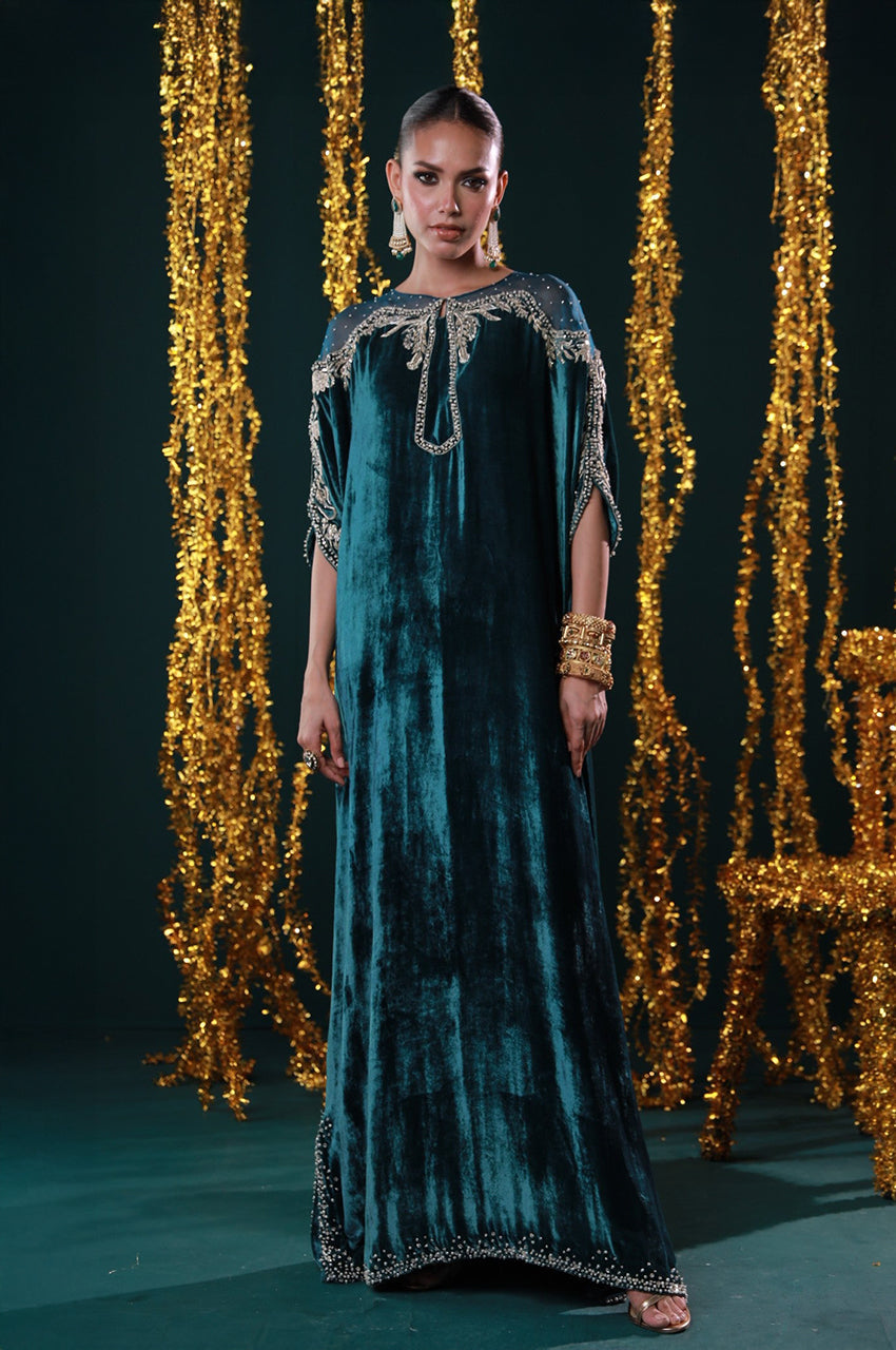 Makhmal From Nizka By Nida Rehan RTW Hand work Velvet 2 Piece Suit Noor - Festive Collection
