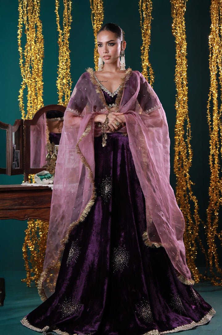 Makhmal From Nizka By Nida Rehan RTW Hand work Velvet 3 Piece Suit Sitara - Festive Collection