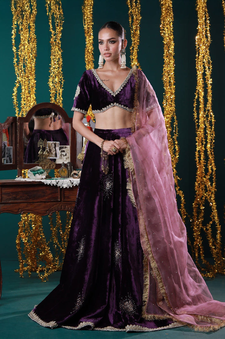 Makhmal From Nizka By Nida Rehan RTW Hand work Velvet 3 Piece Suit Sitara - Festive Collection