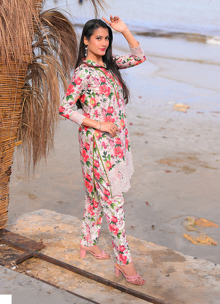 Farasha by Ishq e Rang RTW Embroidered Lawn 2 Piece Suit Silver Mist Casual Collection
