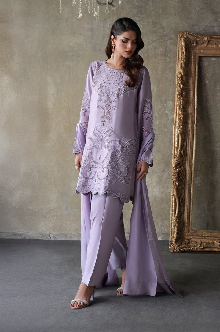 Liyaana From Nizka By Nida Rehan RTW Embroidered Butter Silk 2 Piece Suit Celestine - Festive Collection