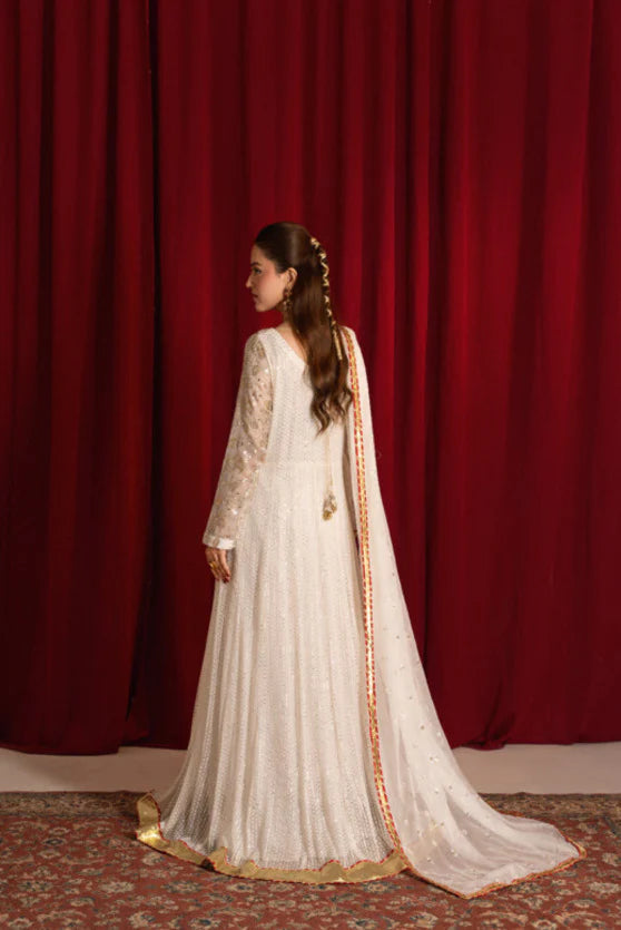Zaaviay Golden Glow Embroidered Chiffon Suit Pret 3 Piece Festive Collection
