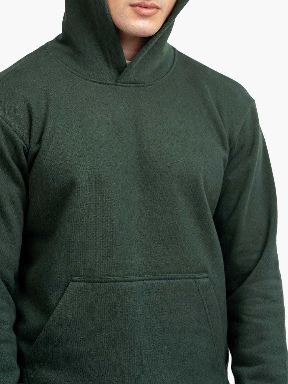Brumano Mens RTW Solids Cotton 1 Piece Green Fleece Hoodie Winter Collection