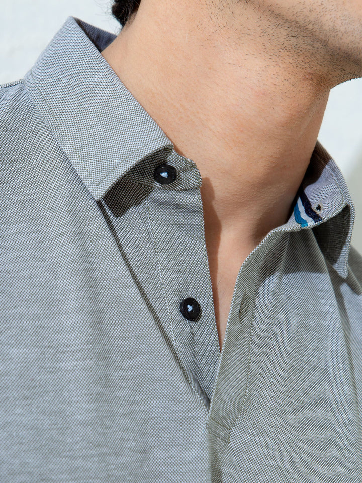 Brumano  Solids Cotton Polo Green Pique Mercerized Polo Shirt