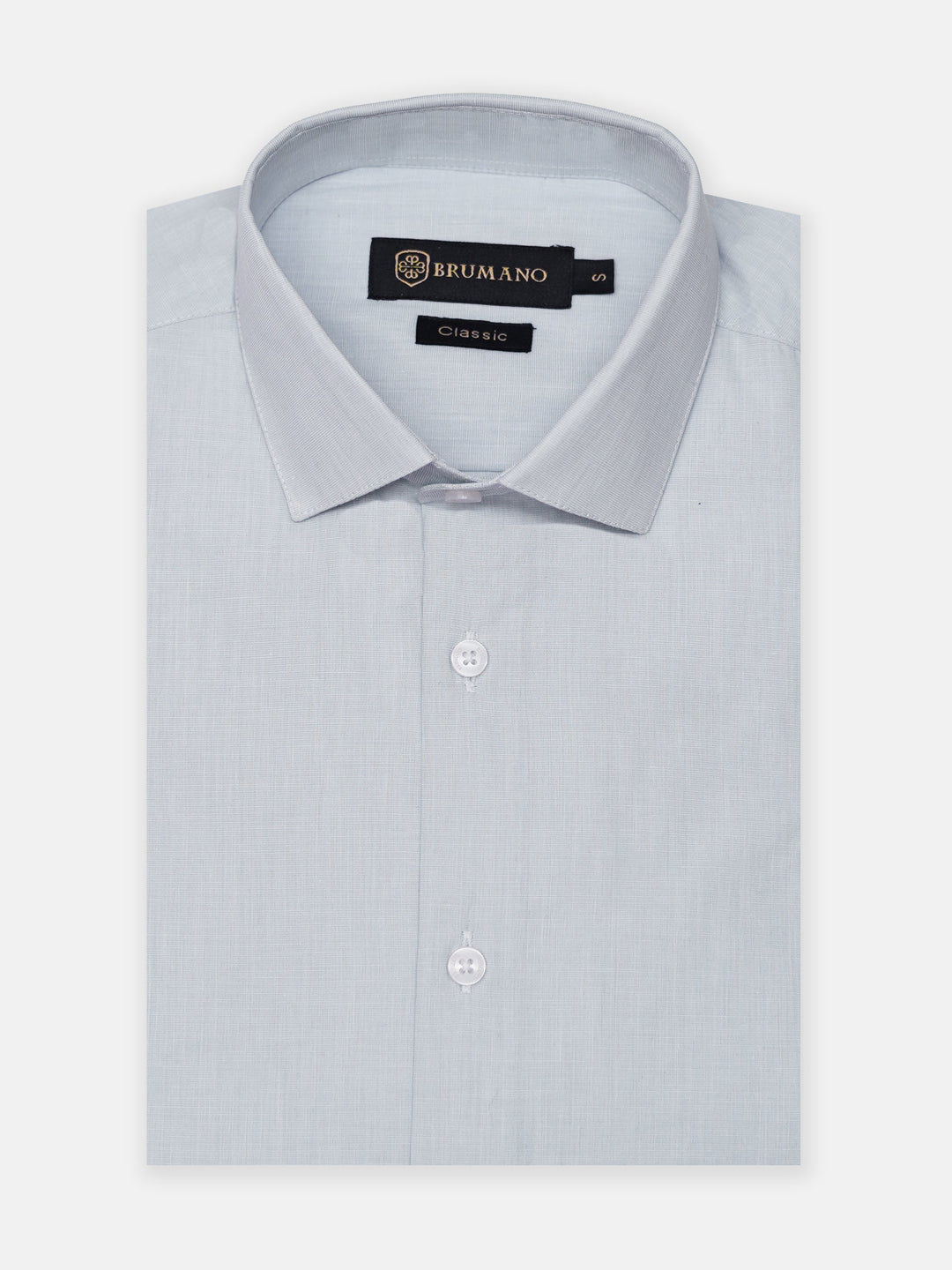 Brumano Mens RTW Solids Linen Shirt Grey Classic Casual Collection