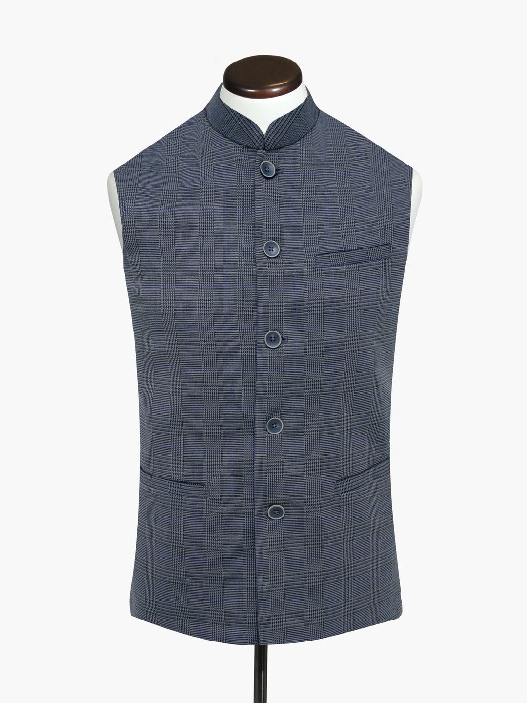Brumano Mens Waist Coats RTW Solids Cotton Waistcoat Grey Checkered Casual Collection