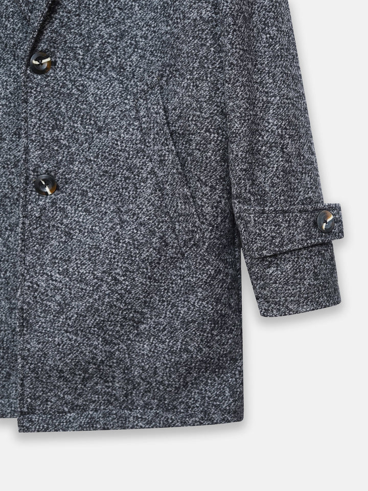 Brumano Mens RTW Solids Wool 1 Piece Grey Over Coat Blended Winter Collection