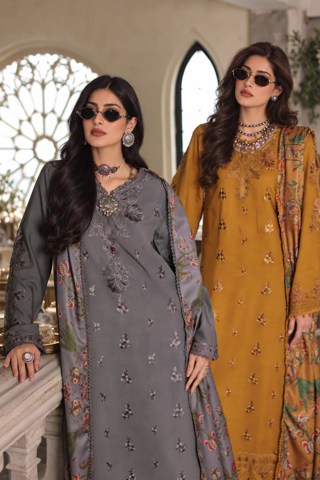 Noor by Saadia Asad Unstitched Embroidered Linen 3 Piece Suit SA26UNL D4 B - Winter Collection