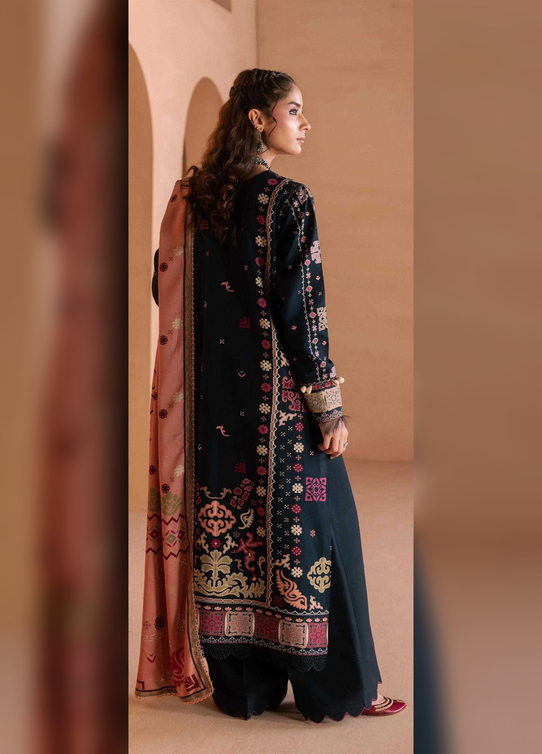 One Nation by Florent Unstitched Embroidered Viscose 3 Piece Suit FL26UON Gul - Casual Collection