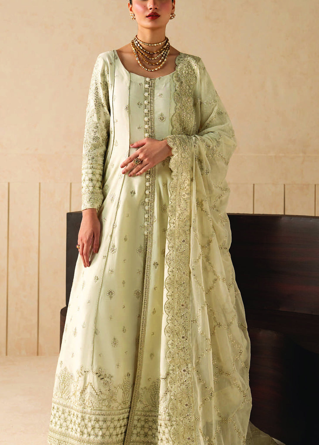 Syleena by Gulaal Unstitched Embroidered Raw Silk 3 Piece Suit GL26USR Miraas SD-28 - Festive Collection