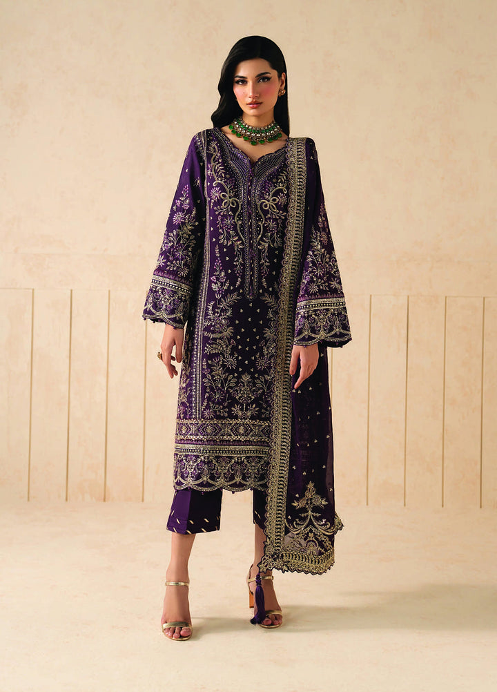 Syleena by Gulaal Unstitched Embroidered Raw Silk 3 Piece Suit GL26USR Nivara SD-21 - Festive Collection