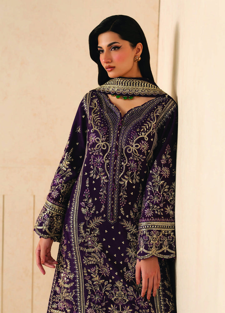 Syleena by Gulaal Unstitched Embroidered Raw Silk 3 Piece Suit GL26USR Nivara SD-21 - Festive Collection