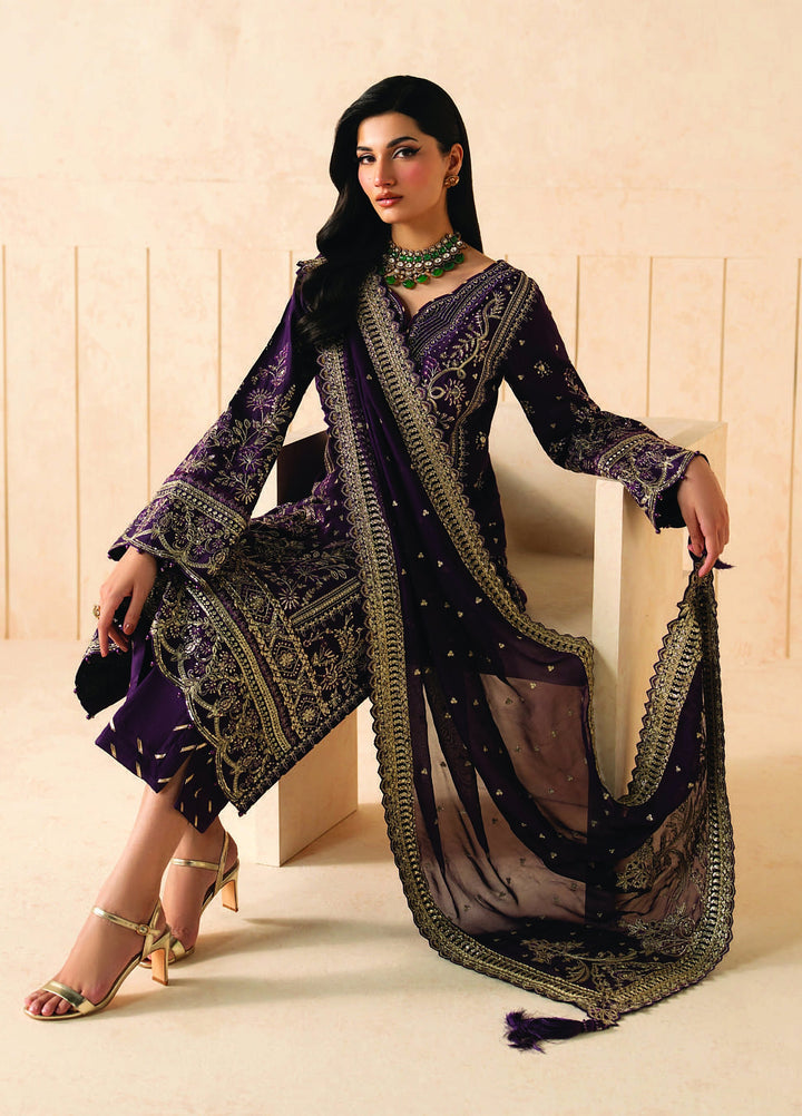 Syleena by Gulaal Unstitched Embroidered Raw Silk 3 Piece Suit GL26USR Nivara SD-21 - Festive Collection