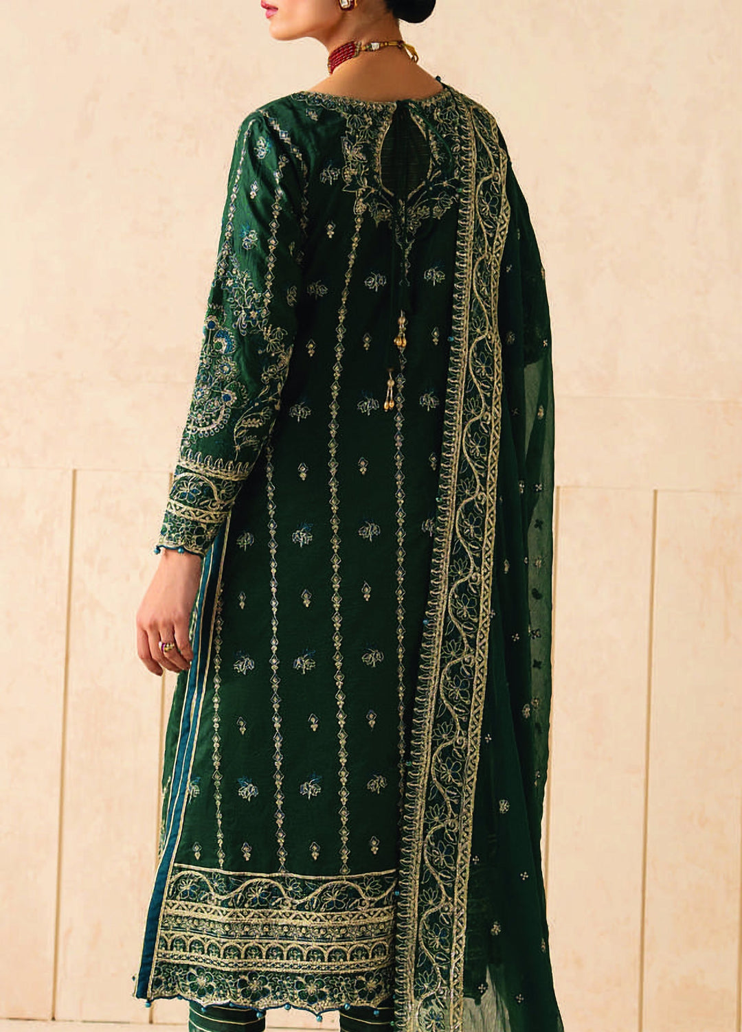 Syleena by Gulaal Unstitched Embroidered Raw Silk 3 Piece Suit GL26USR Zumara SD-24 - Festive Collection