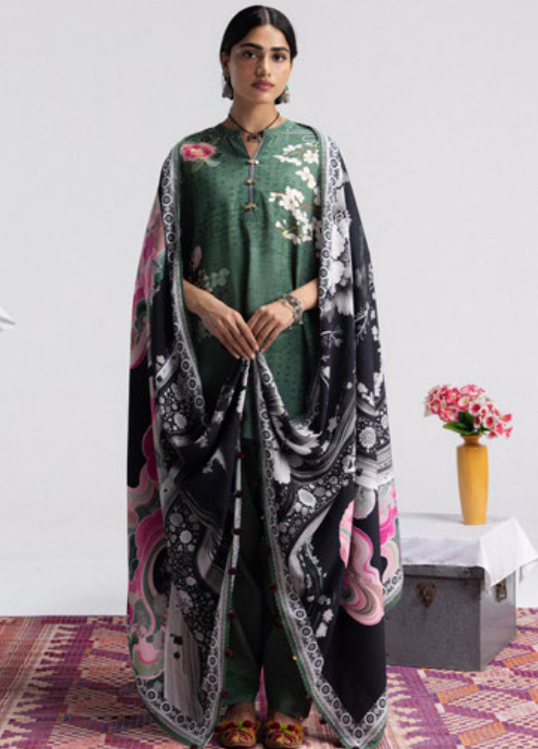 Coco by Zara Shahjahan Unstitched Printed Linen 3 Piece Suit CZ26UPL Hana 2B - Casual Collection