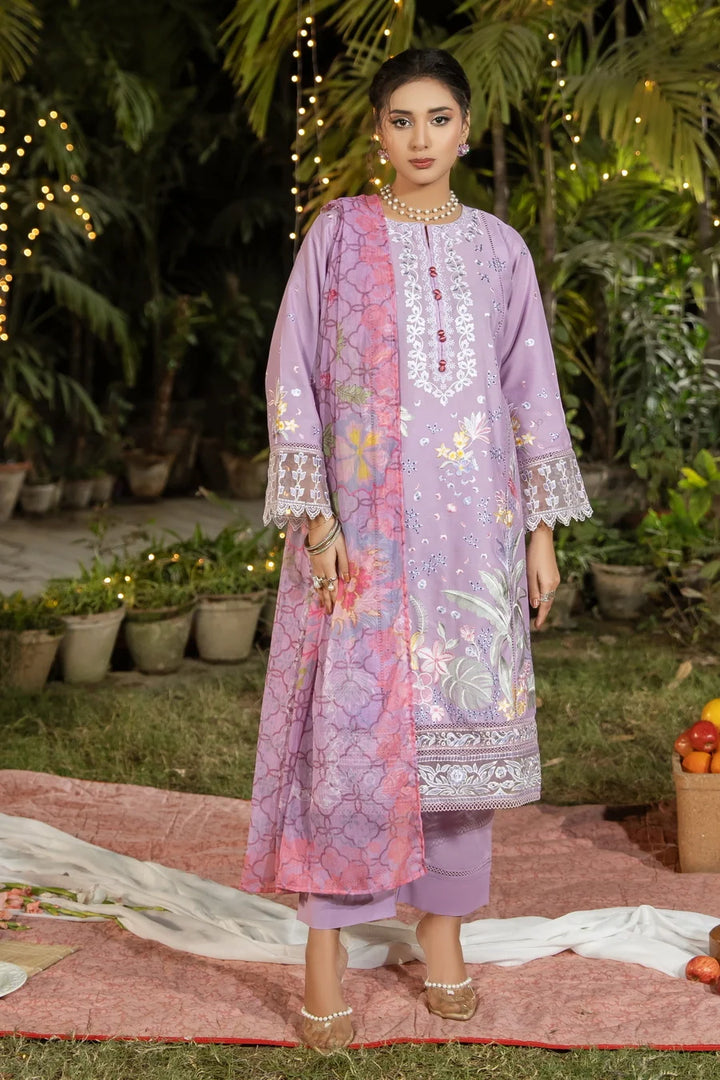 Dhaga Women RTW Embroidered Cotton 3 Piece Elara - Eid Collection