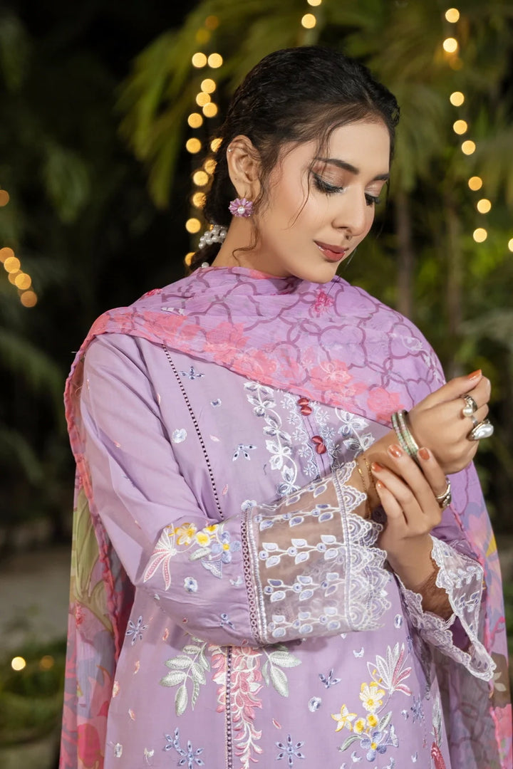 Dhaga Women RTW Embroidered Cotton 3 Piece Elara - Eid Collection