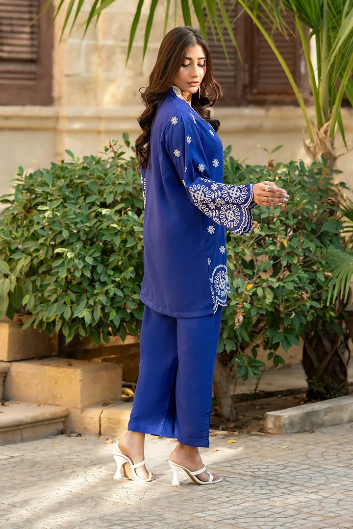 Dhaga Women Pret Embroidered 2 Piece cotton Azure bloom SS25DSE149 - Summer Collection