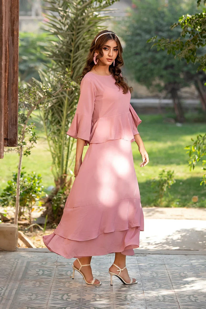 Dhaga Women Pret Printed 2 Piece Seersucker Pepolka Peach SS25DSD410 - Summer Collection