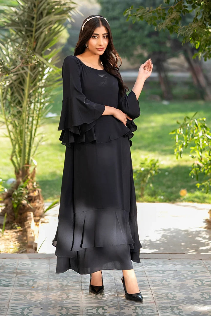 Dhaga Women Pret Printed 2 Piece Seersucker Pepolka Black SS25DSD411 - Summer Collection