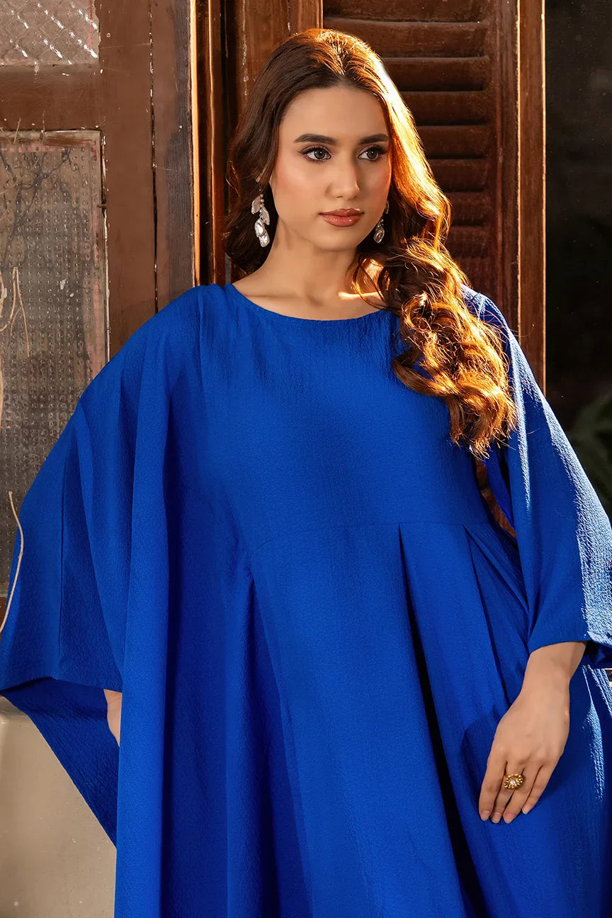 Dhaga Women Pret Printed 2 Piece Seersucker Flamenco Blue SS25DSD406 - Summer Collection