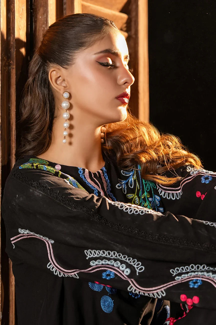 Dhaga Women Pret Embroidered 2 Piece linen Midnight folk SS26DSE154 - Summer Collection