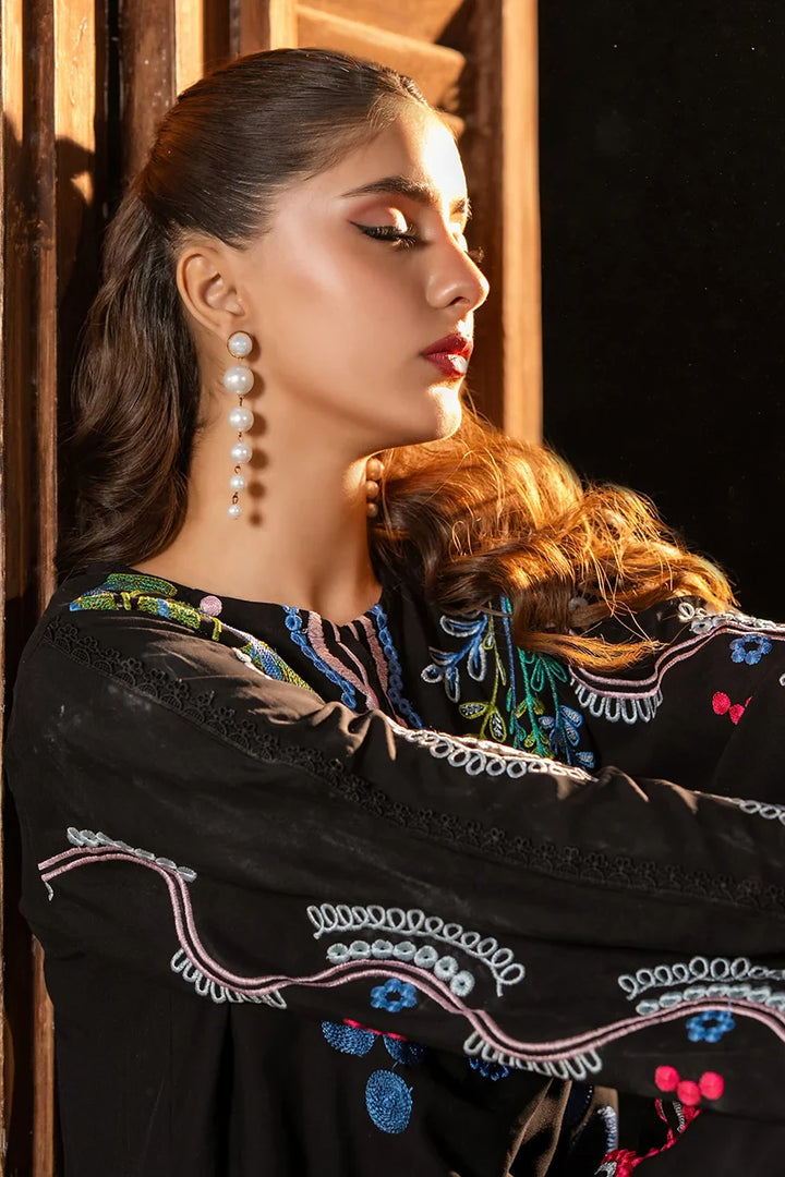 Dhaga Women Pret Embroidered 2 Piece linen Midnight folk SS26DSE154 - Summer Collection