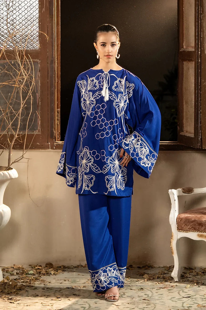 Dhaga Women Pret Embroidered Herringbone 2 Piece Suit Floral Honey Comb SS25DSE152 - Winter Collection