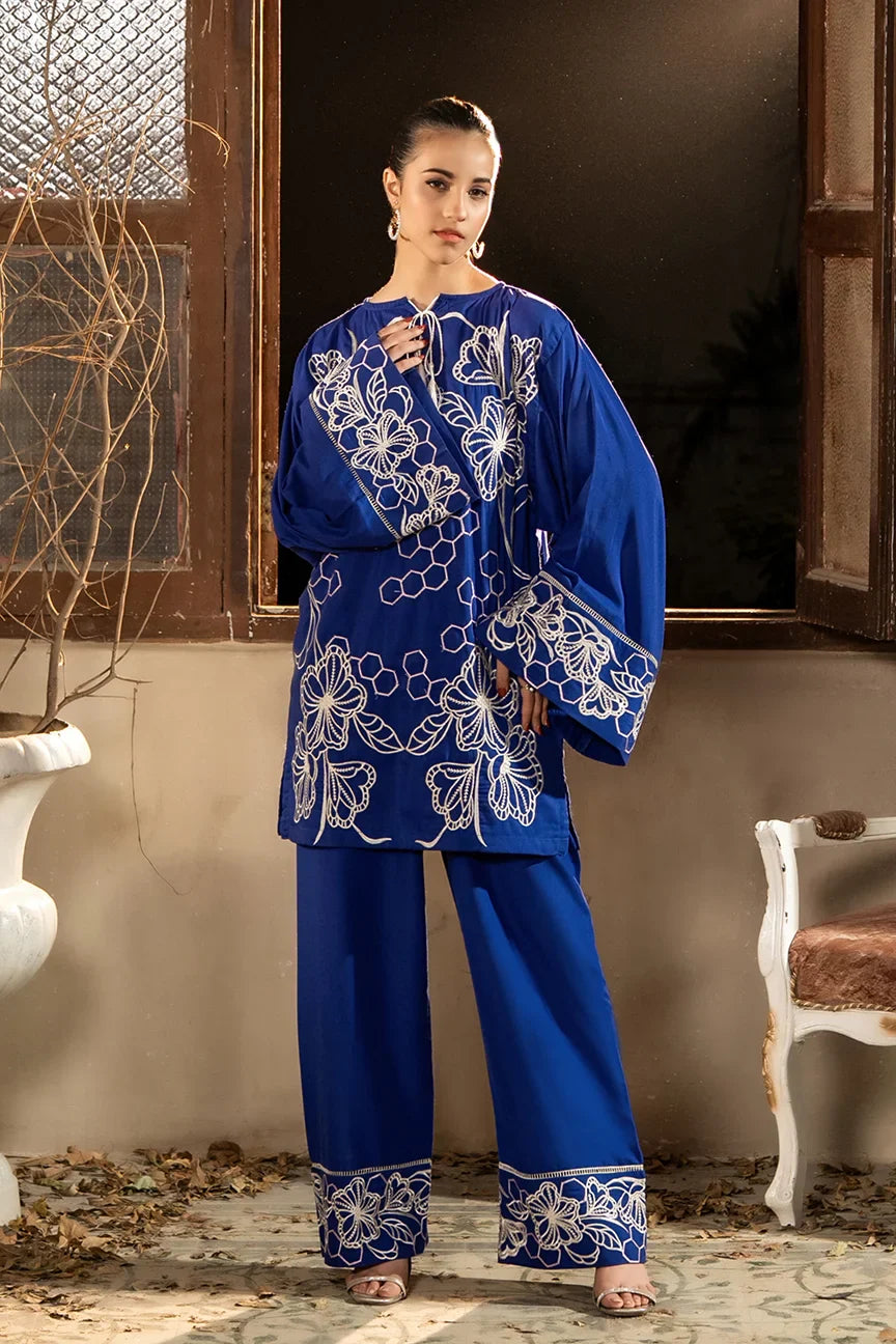 Dhaga Women Pret Embroidered Herringbone 2 Piece Suit Floral Honey Comb SS25DSE152 - Winter Collection