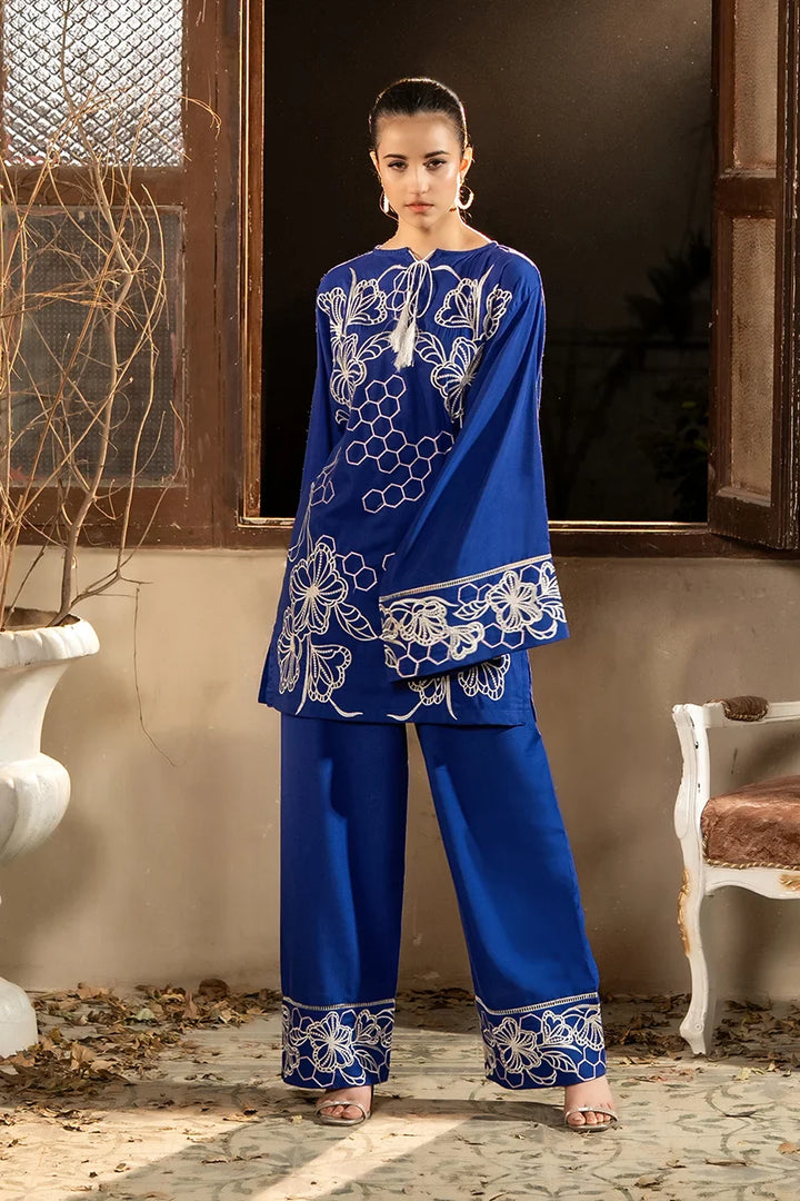 Dhaga Women Pret Embroidered Herringbone 2 Piece Suit Floral Honey Comb SS25DSE152 - Winter Collection