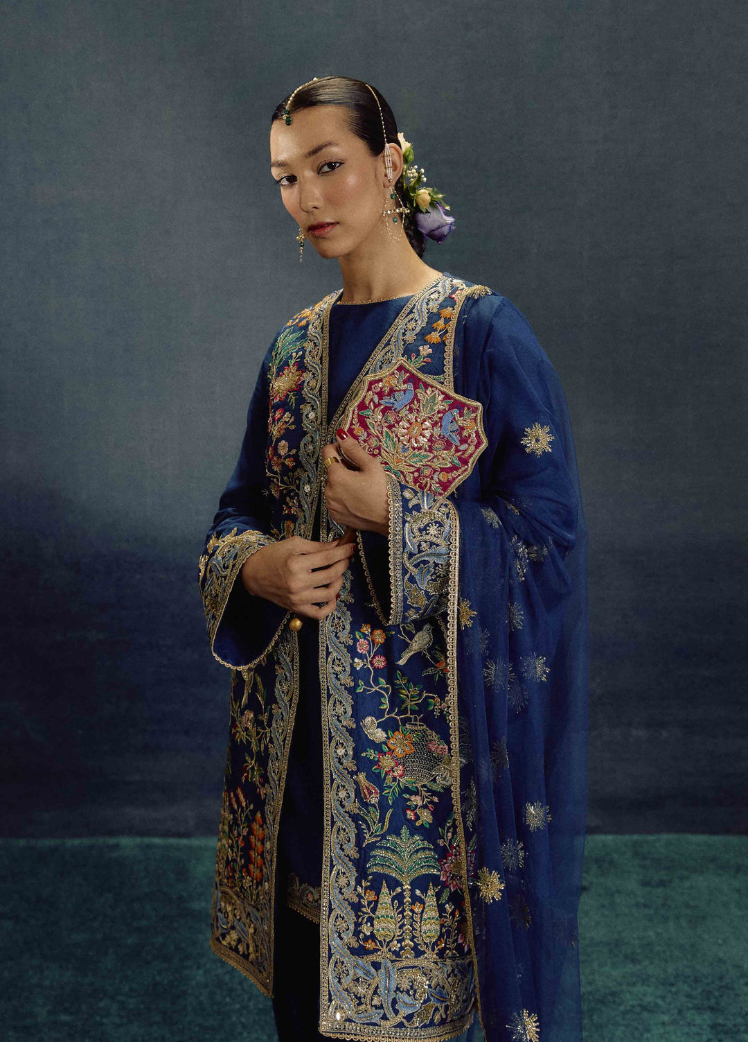 Kamiar Rokni Unstitched Embroidered Raw Silk 3 Piece Suit KR26UF Dilara - Festive Collection