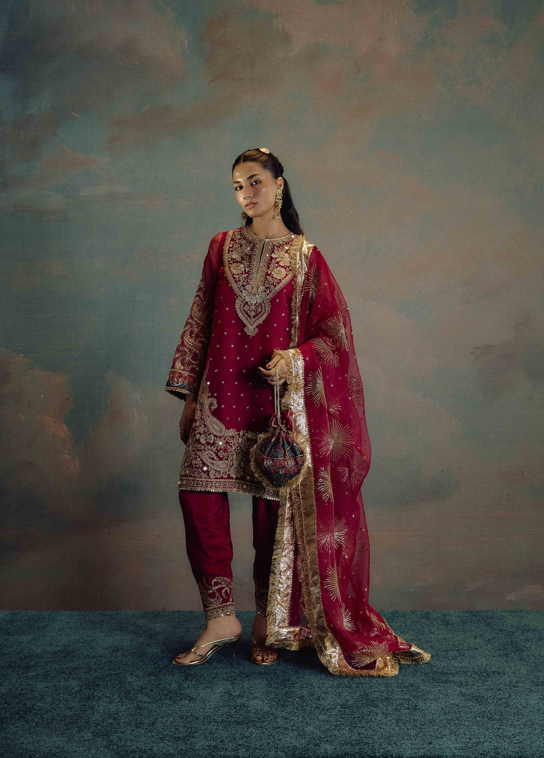 Kamiar Rokni Unstitched Embroidered Organza 3 Piece Suit KR26UF Gulnaz - Festive Collection