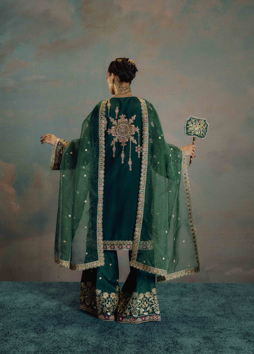 Kamiar Rokni Unstitched Embroidered Raw Silk 3 Piece Suit KR26UF Marvi - Festive Collection