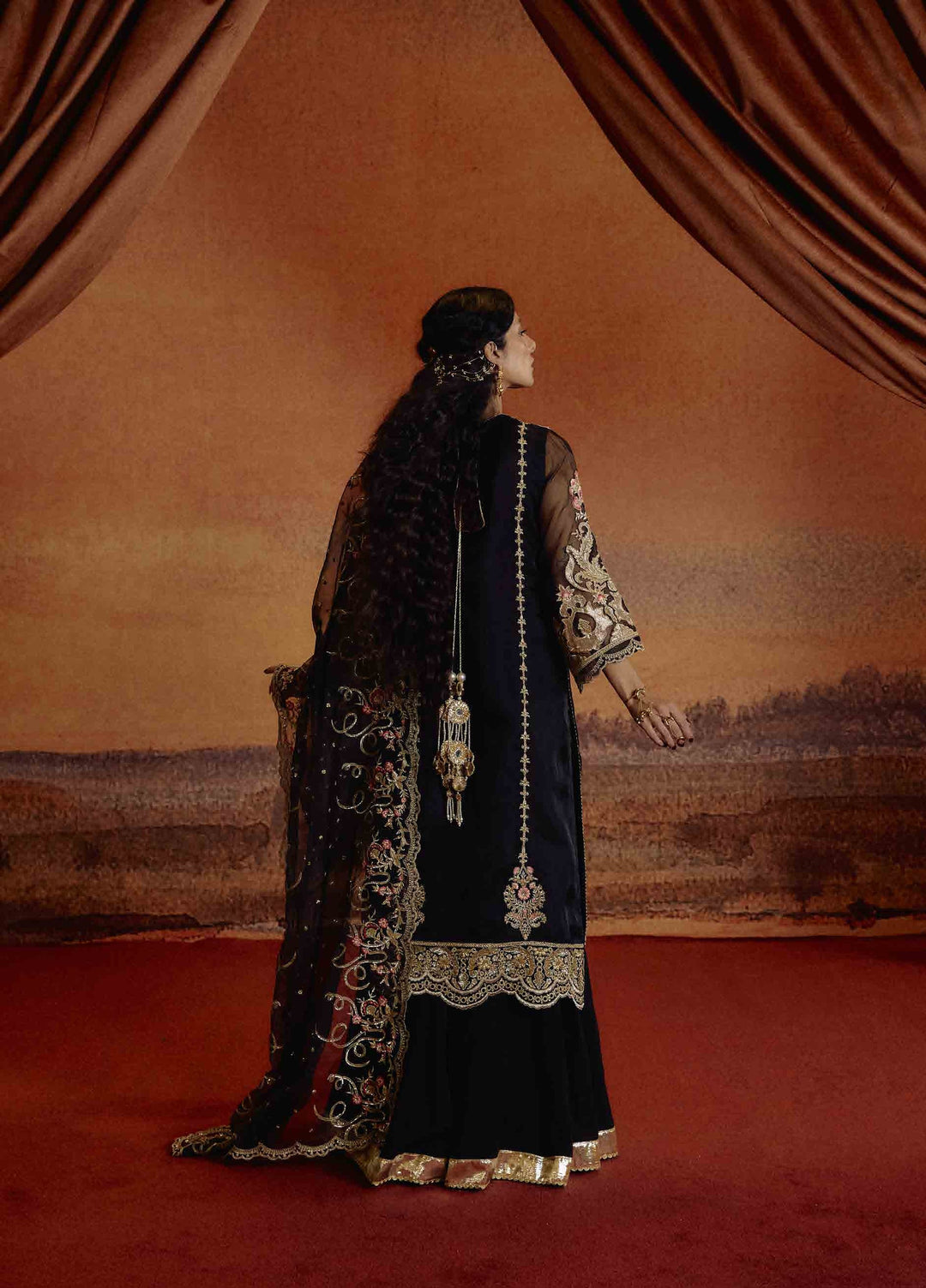 Kamiar Rokni Unstitched Embroidered Organza 3 Piece Suit KR26UF Saloni - Festive Collection