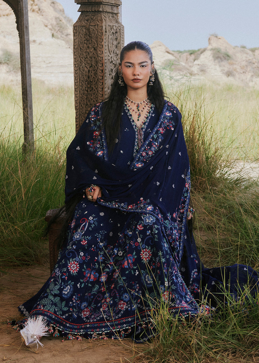 Radha Kishan by Hussain Rehar Unstitched Embroidered Karandi 3 Piece Suit MELOT - Winter Collection