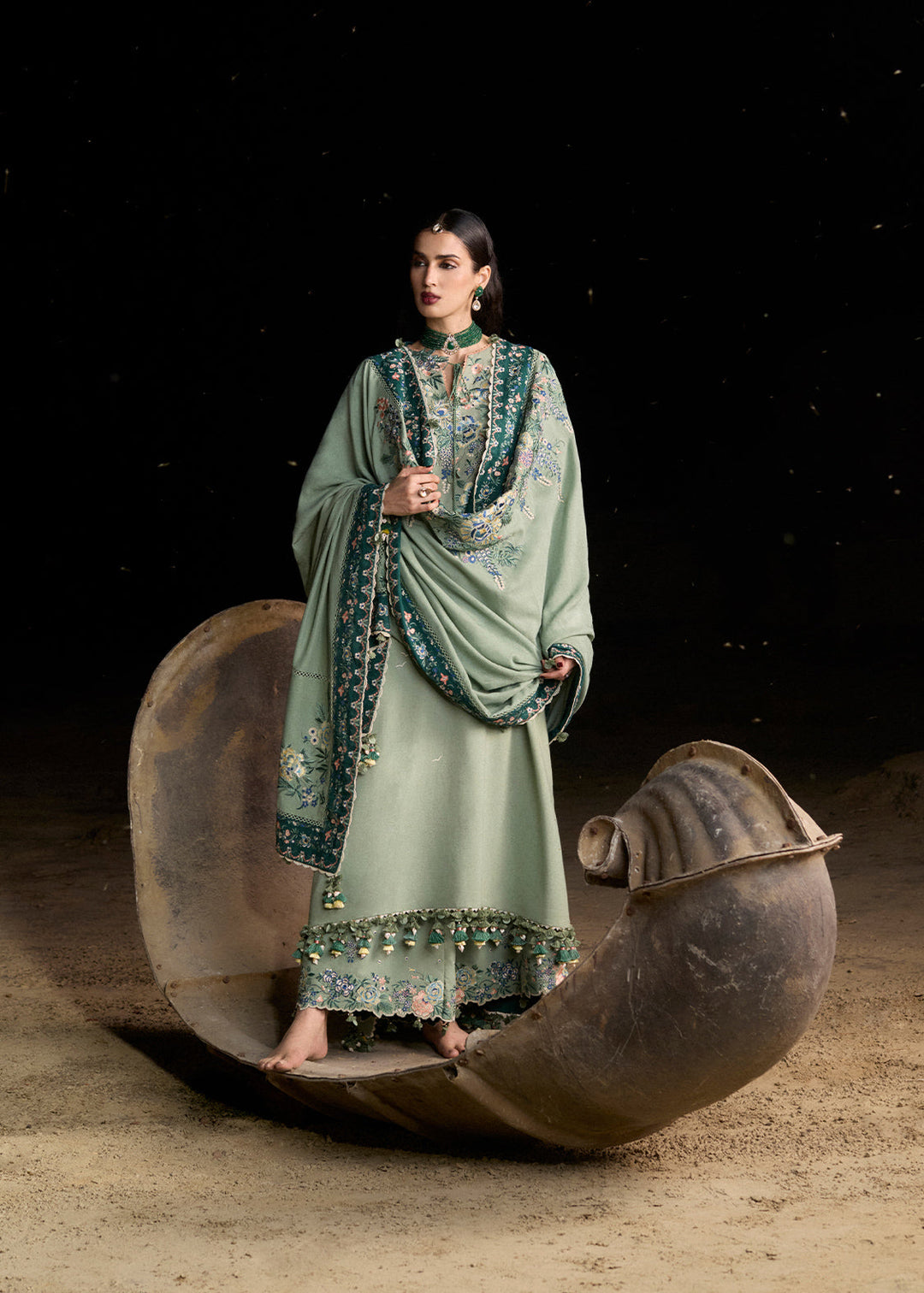 Radha Kishan by Hussain Rehar Unstitched Embroidered Karandi 3 Piece Suit AAIRA - Winter Collection