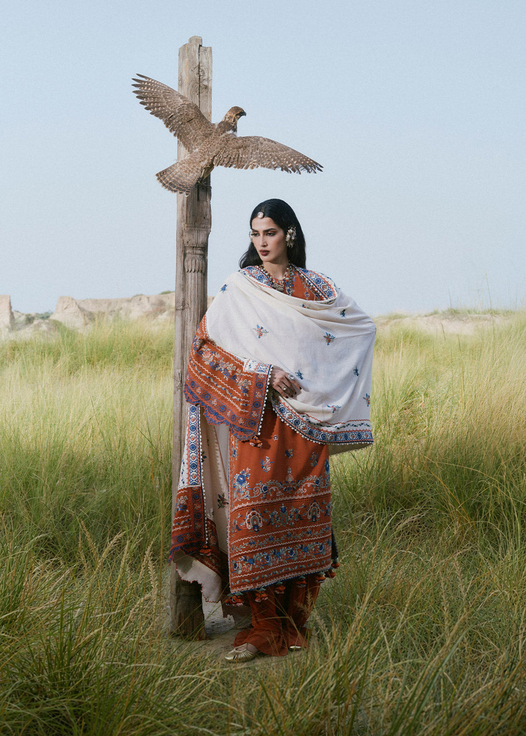 Radha Kishan by Hussain Rehar Unstitched Embroidered Karandi 3 Piece Suit NOORI - Winter Collection