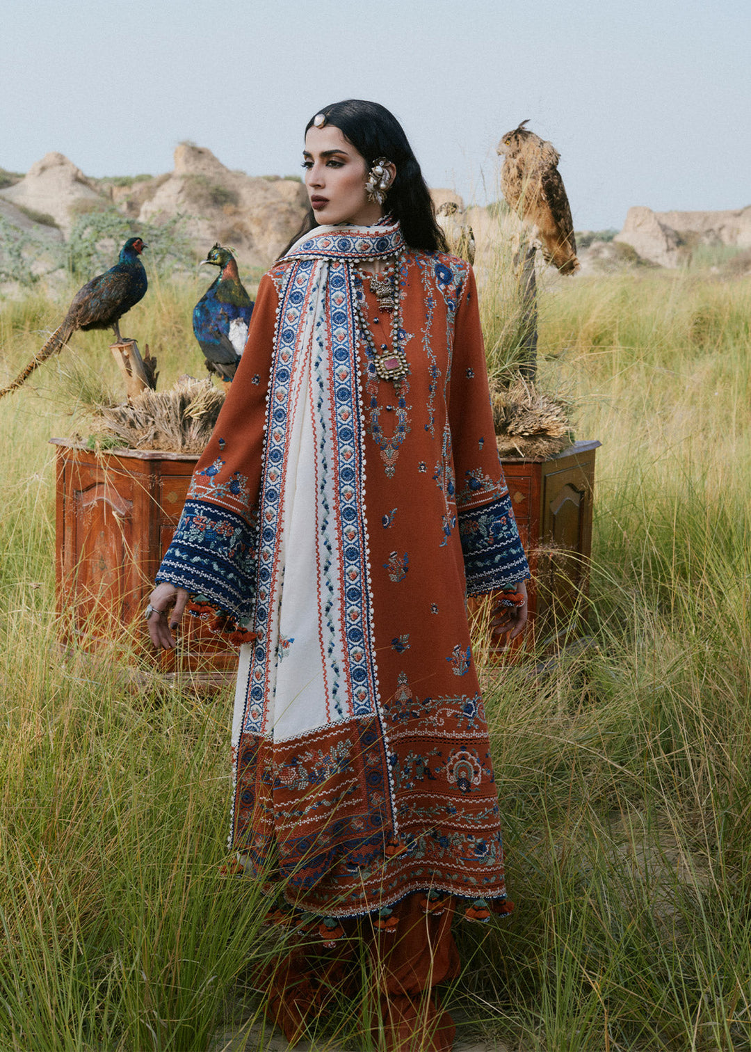 Radha Kishan by Hussain Rehar Unstitched Embroidered Karandi 3 Piece Suit NOORI - Winter Collection