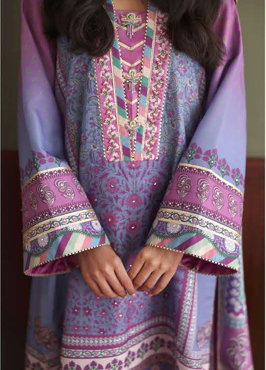 Nirvana by Mushq Unstitched Printed Raw Silk 3 Piece Suit MU26UNR Naturally Me HUNPS260110 - Festive Collection