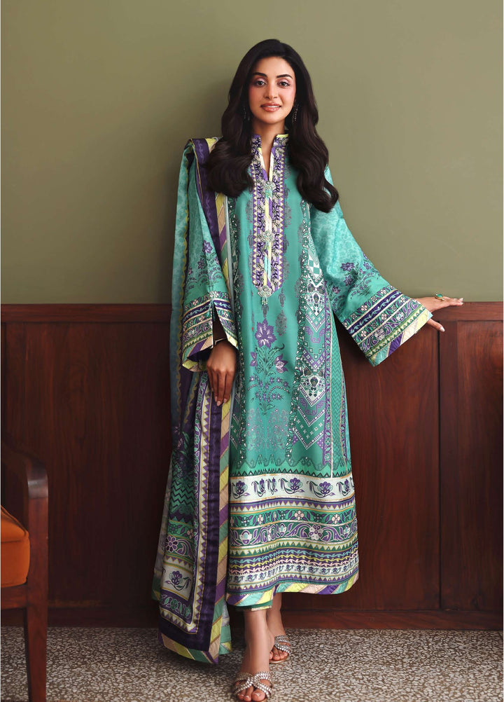 Nirvana by Mushq Unstitched Printed Raw Silk 3 Piece Suit MU26UNR Main Character HUNPS260101 - Festive Collection