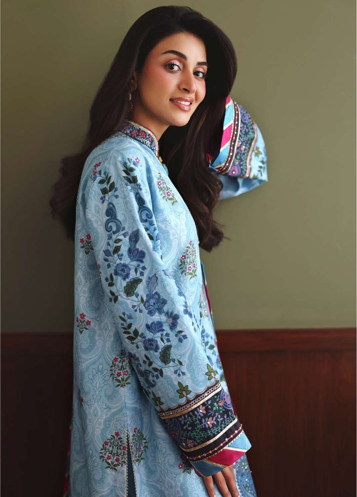 Nirvana by Mushq Unstitched Printed Raw Silk 3 Piece Suit MU26UNR In my Element HUNPS260102 - Festive Collection