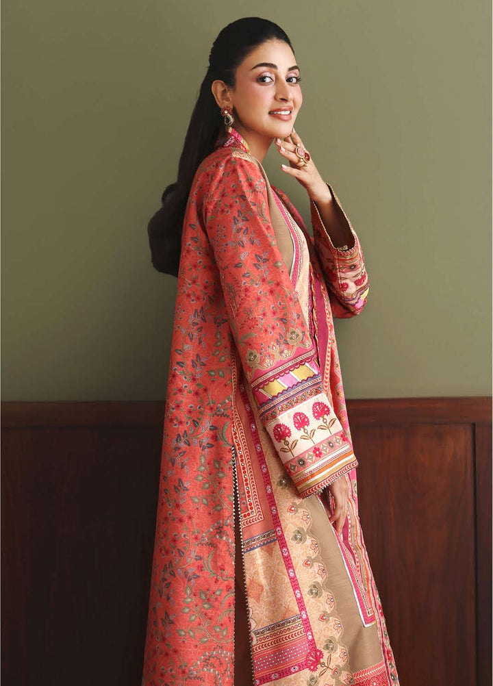 Nirvana by Mushq Unstitched Printed Raw Silk 3 Piece Suit MU26UNR Rose Mood HUNPS260104 - Festive Collection