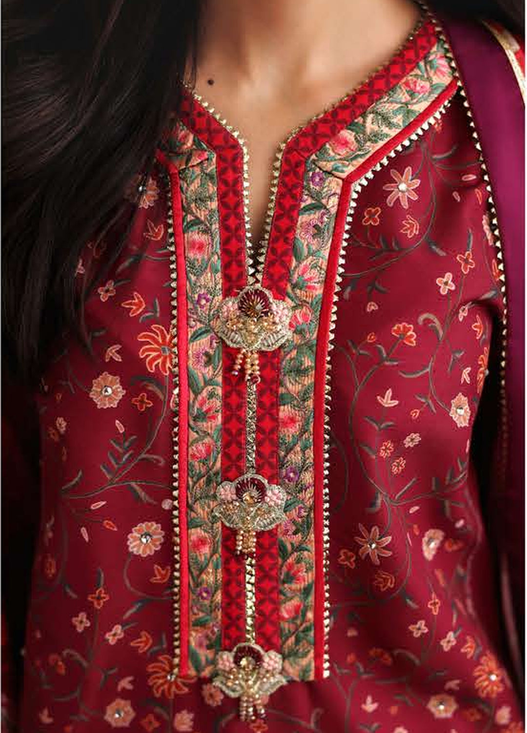 Nirvana by Mushq Unstitched Printed Raw Silk 3 Piece Suit MU26UNR Soft Spotlight HUNPS260106 - Festive Collection