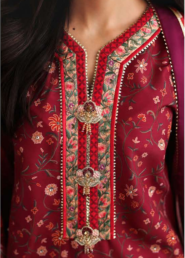 Nirvana by Mushq Unstitched Printed Raw Silk 3 Piece Suit MU26UNR Soft Spotlight HUNPS260106 - Festive Collection
