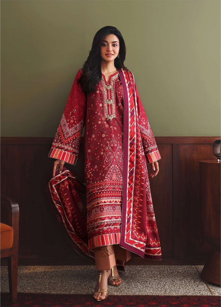 Nirvana by Mushq Unstitched Printed Raw Silk 3 Piece Suit MU26UNR Soft Spotlight HUNPS260106 - Festive Collection