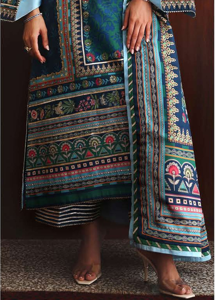 Nirvana by Mushq Unstitched Printed Raw Silk 3 Piece Suit MU26UNR Scene Stealer HUNPS260107 - Festive Collection